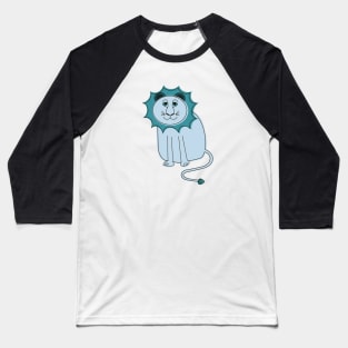 Friendly Blue Lion - Paper Cut-Out Baseball T-Shirt